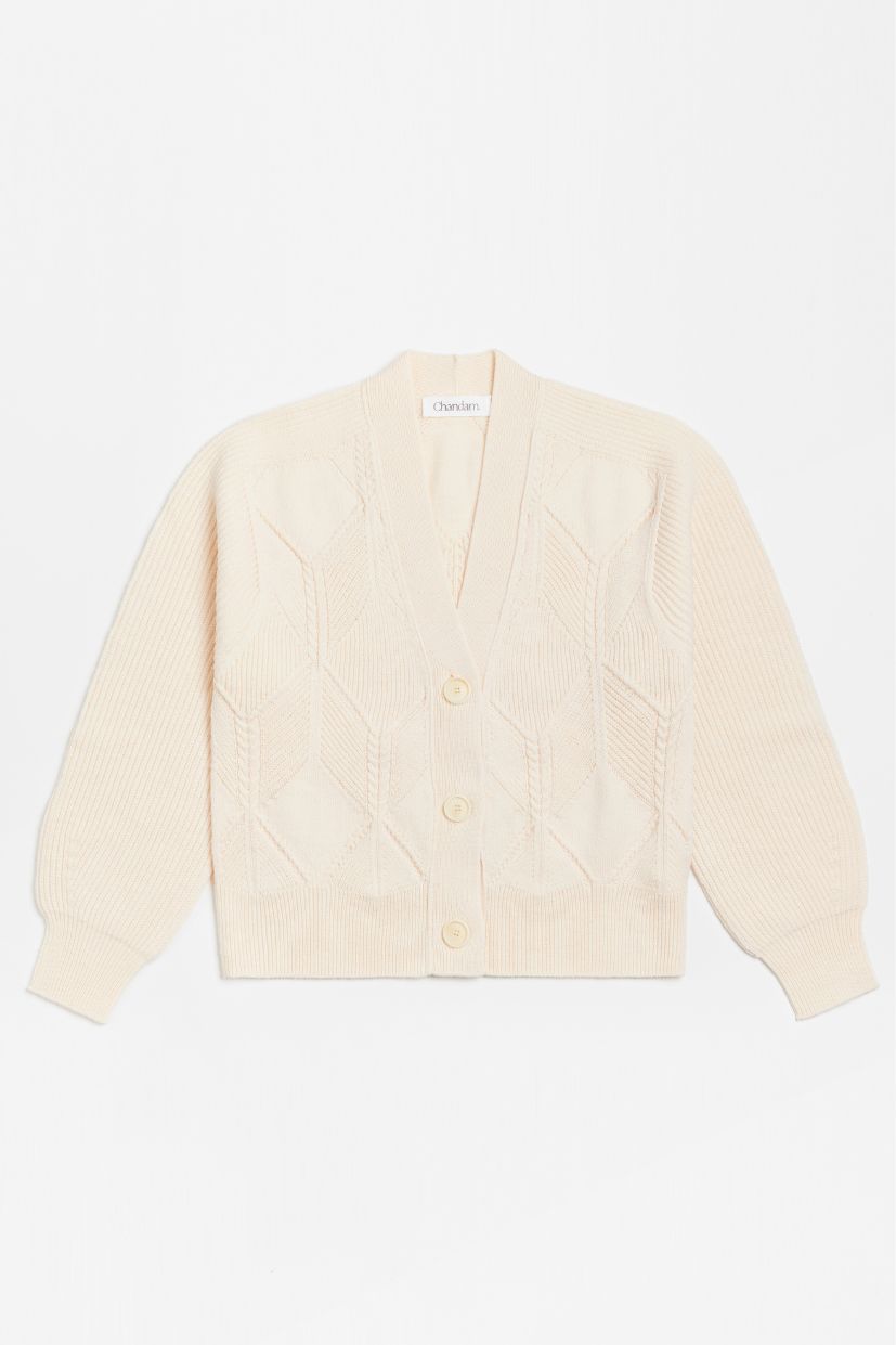 veste femme laine merinos ecru