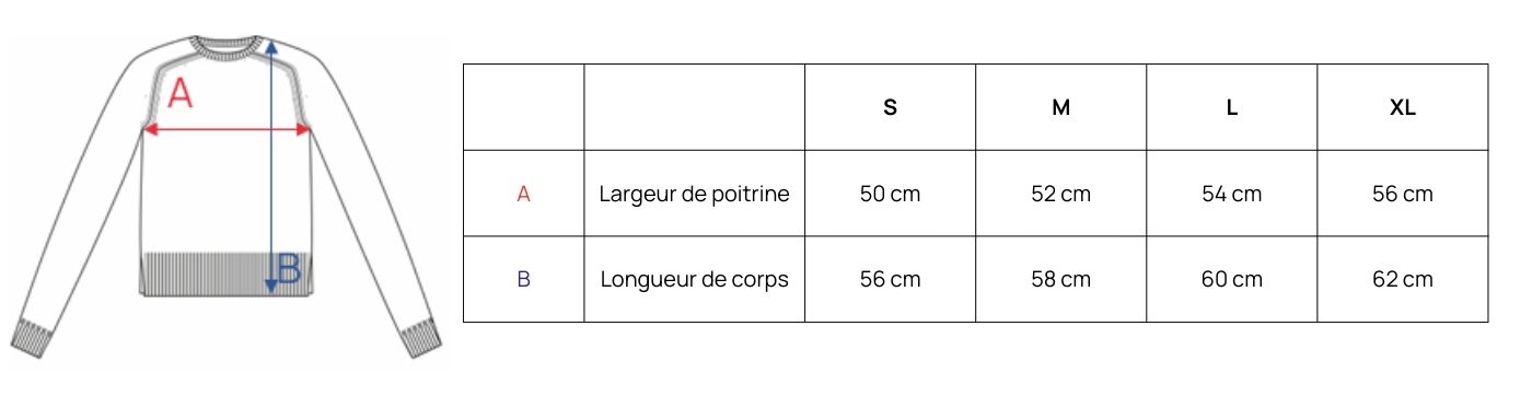 Pull femme en laine - Guide des tailles Zoé