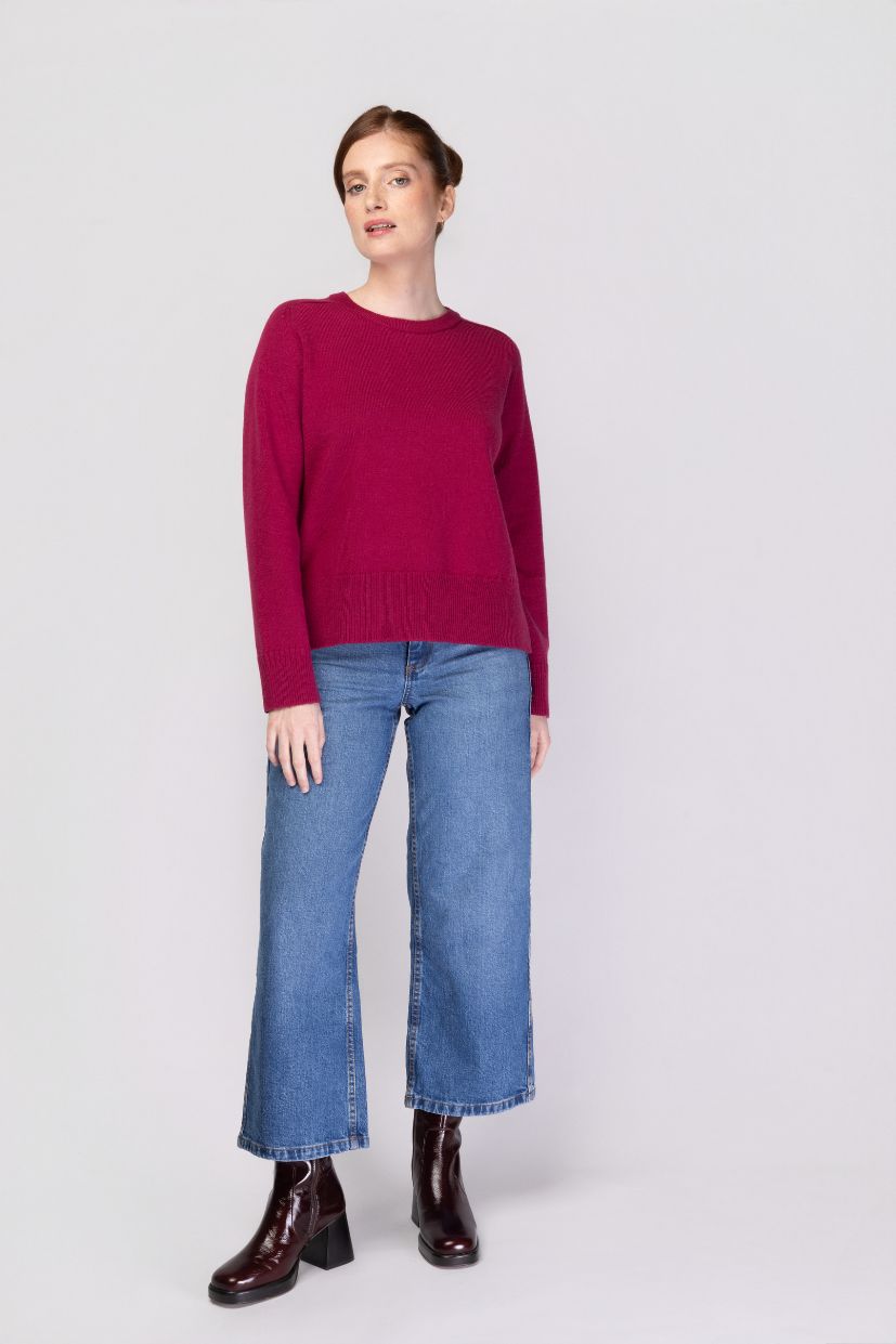pull en laine bordeaux femme merinos