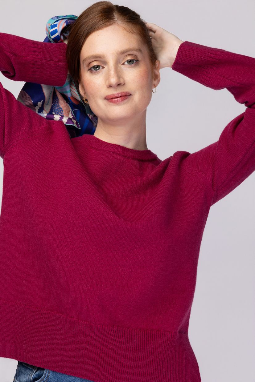 pull en laine bordeaux femme merinos made in france