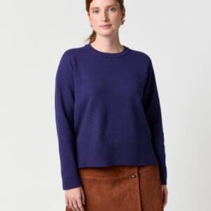 pull en laine francaise femme merinos marine