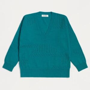 col V femme vert laine merinos d'arles