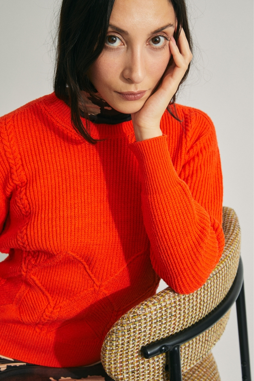 pull-auran-coquelicot-ajustee-chandam-france