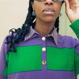 Pull polo David - Violette